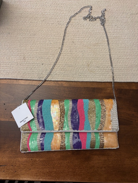 Handbags - Sequin Wave Multicolor Crossbody Clutch - Unbranded